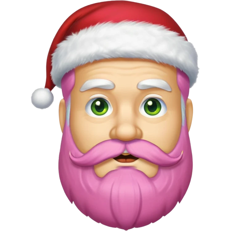 Un père noël avec une barbe jaune, verte, bleu et rose emoji
