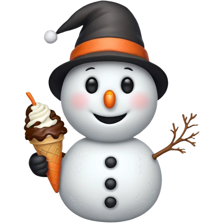 snowman with ice cream  emoji