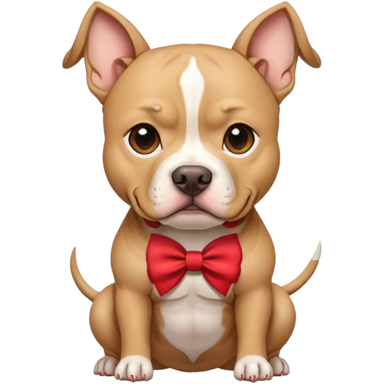 Beige American pit bull with bow  emoji