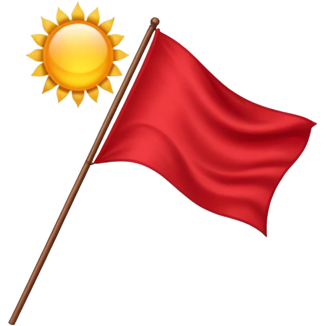 Red flag northwest background is blue with sun emoji