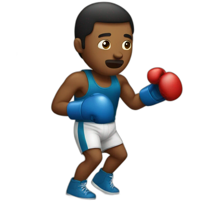 A man is practicing boxing emoji