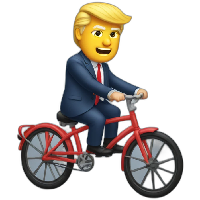 Donald trump sur un vélo emoji