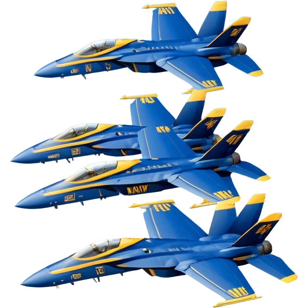 four US Navy Blue Angels f/a-18s flying in diamond formation emoji