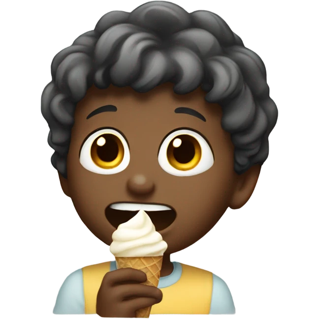 Kid dropping ice cream emoji
