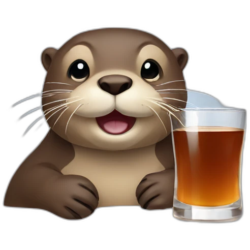 Otter with whiskey emoji