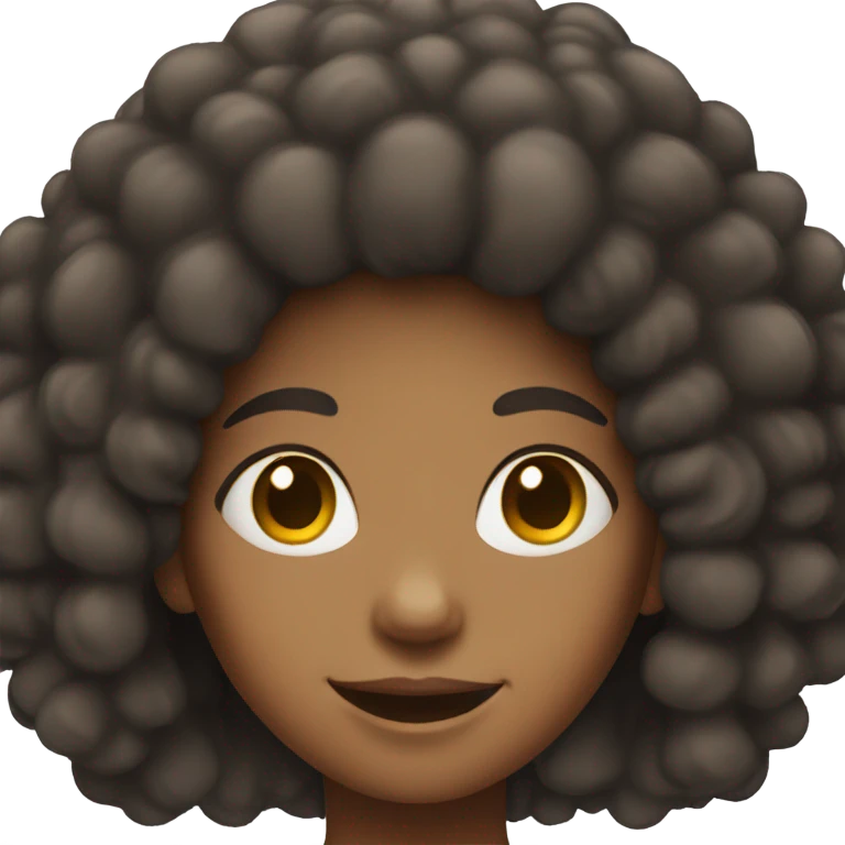 smiling girl with afro hairstyle emoji