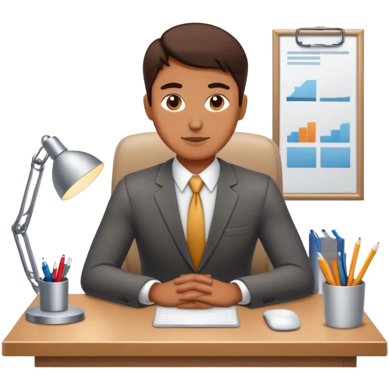 an office worker at a desk emoji