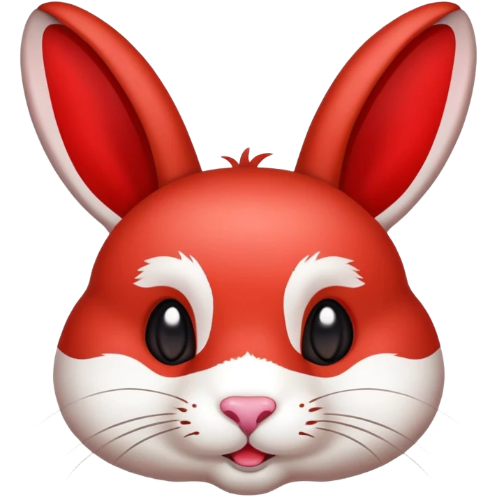 Sichuan rabbit head with spices and red color, simplified emoji style with bold outlines and bright colors, cartoon style Chengdu specialty Tou Tou emoji