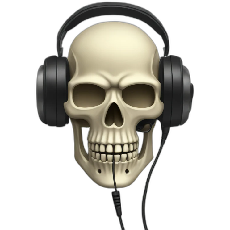 Military Skeleton mask with a long black mask underneath it and headset with a microphone emoji