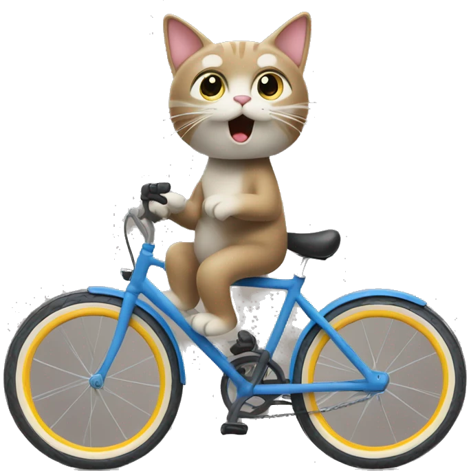 Un chat sur un vélo  emoji