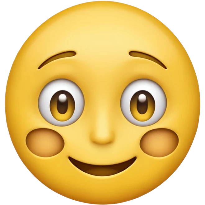a yellow emoji-face with a nervous smile. the right eye is wide opened, the left eye is half closed. emoji
