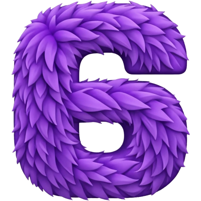 The fluffy letter S is purple in color emoji