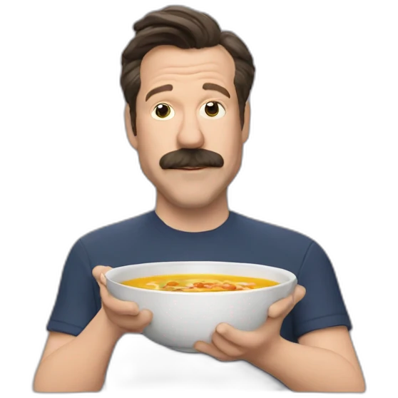 Ted lasso eating chicken soup  emoji
