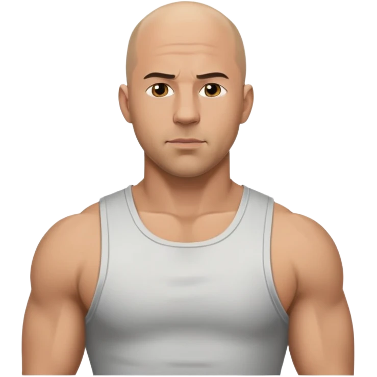 Dominic Toretto from Fast and Furious with bald head and muscle shirt emoji