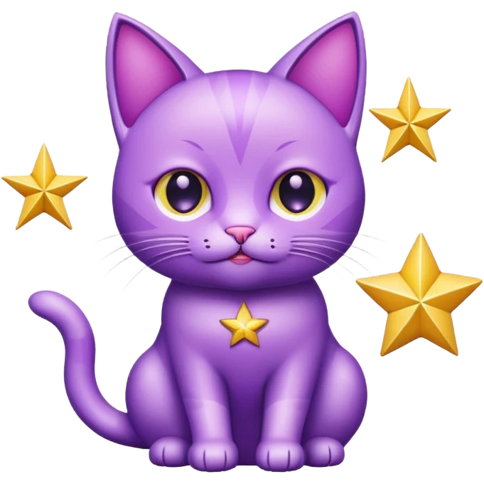 glitter purple Star cat emoji