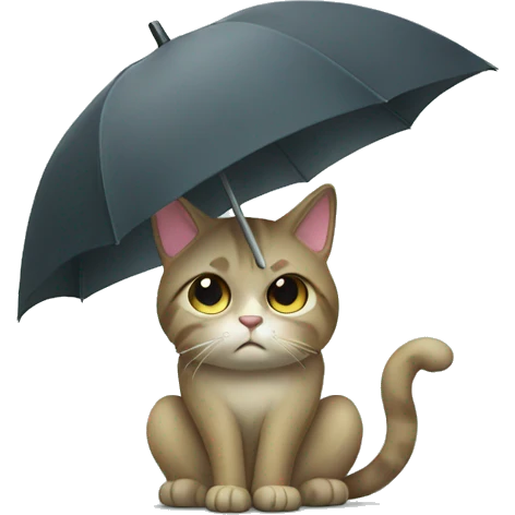 sad cat with an umbrella emoji