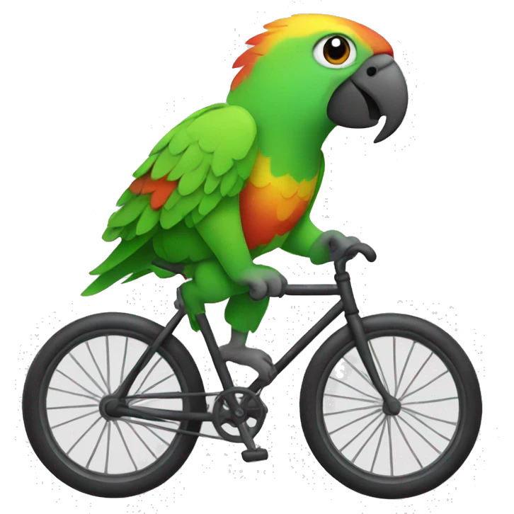Parrot on a bike emoji