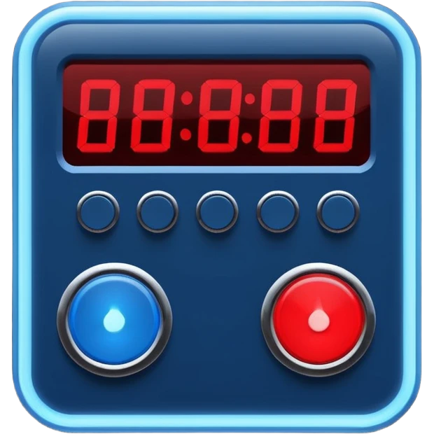 electronic timer board blue (#00A3E0) and red (#F9423A) emoji
