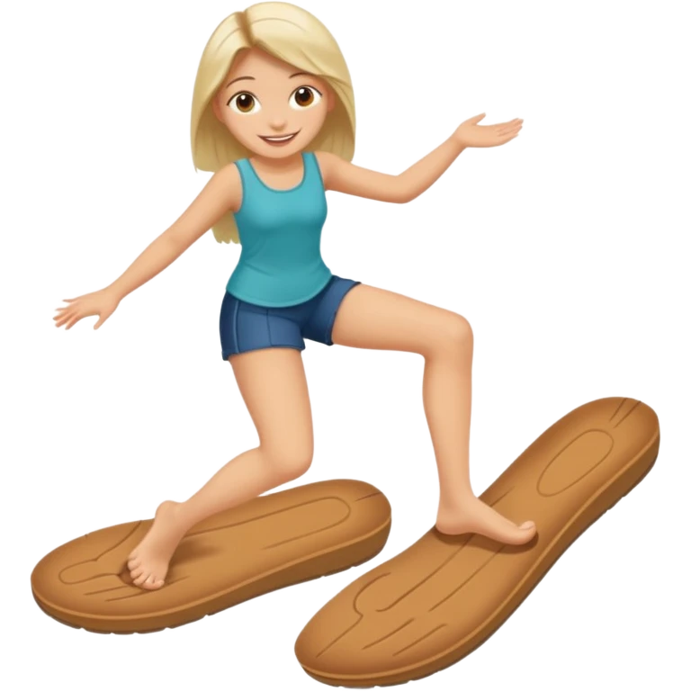 a woman sitting barefoot with one talking detailed pretty face on each sole emoji