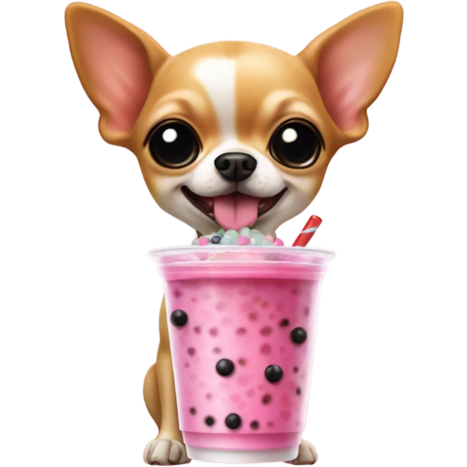 Chiuauaha drinking boba tea emoji