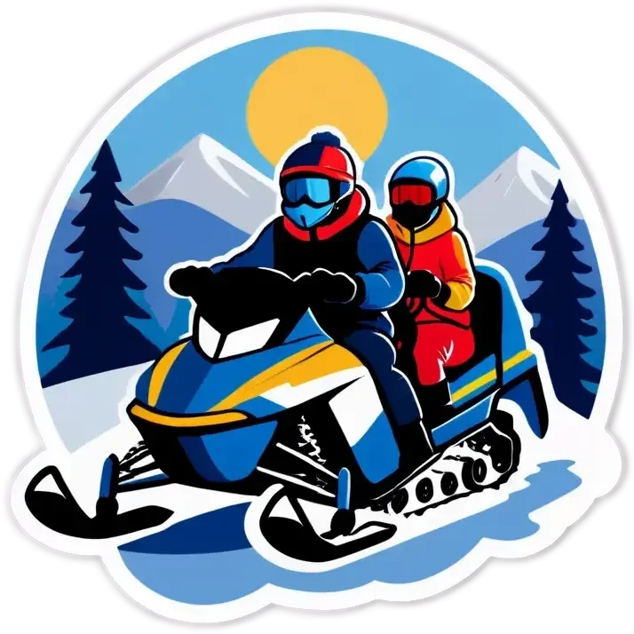 A group that drives Schneemobil in the winter emoji
