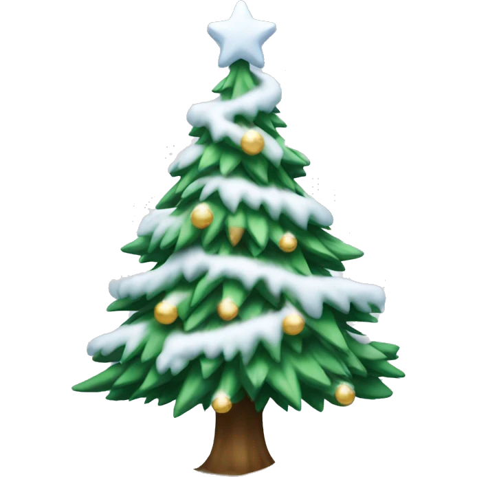 Christmas tree with a snow emoji