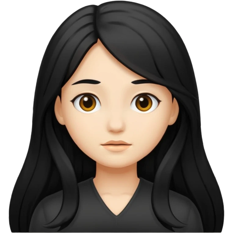 Girl with black long hair  emoji