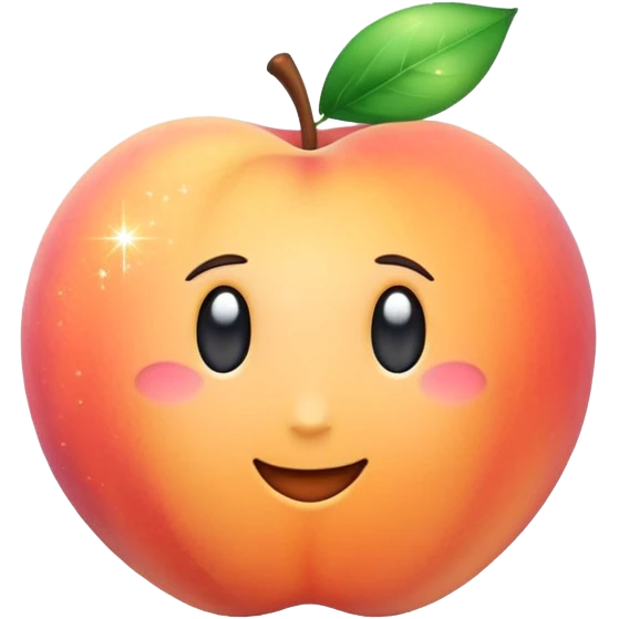 Peach emoji with sparkles emoji