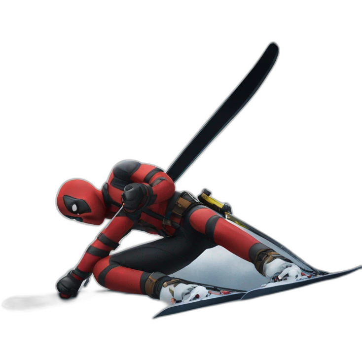 Dead pool qui fait du ski alpin emoji