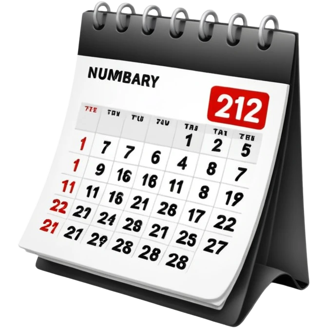 calendar in perspective, only the date, without the rest of the text emoji