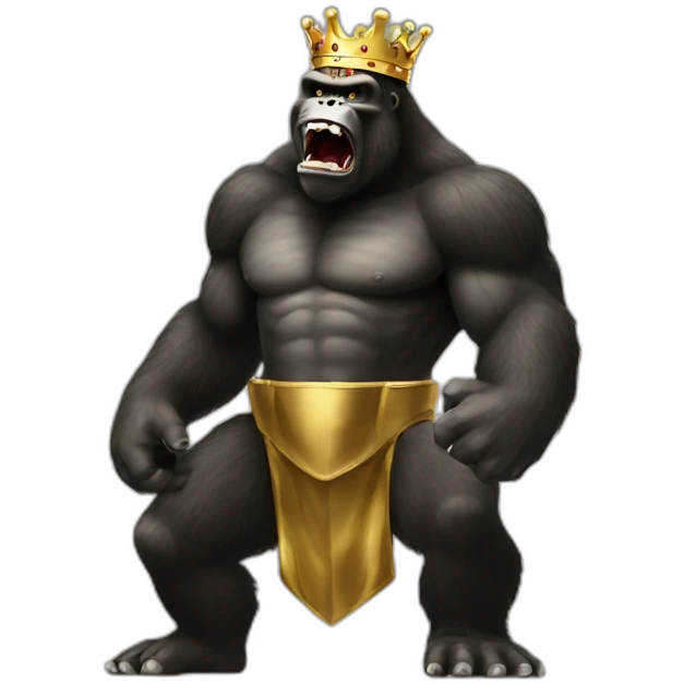 Kingkong with crown gold emoji