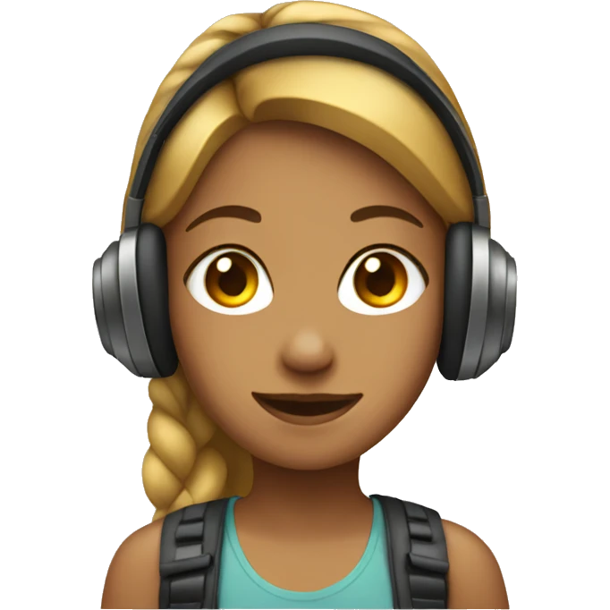 Girl wearing over the ear headphones emoji