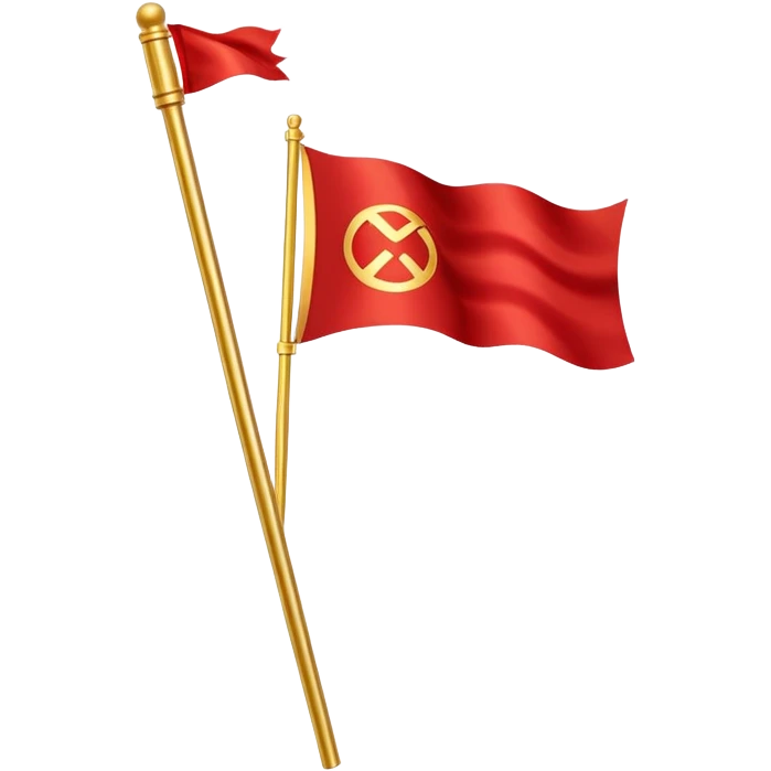 Red flag with gold pole emoji