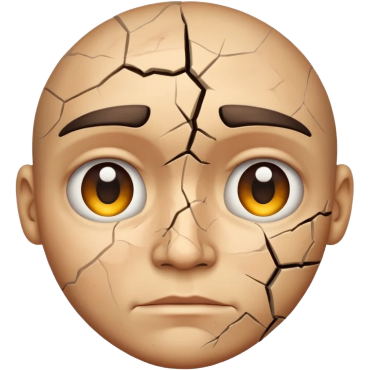Cracked out face emoji