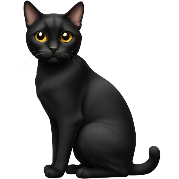 Black manx cat emoji