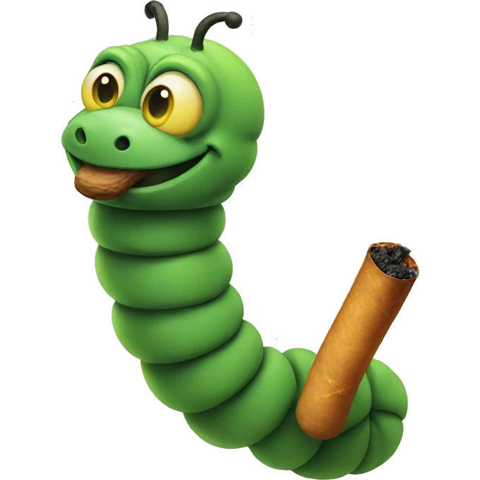 smoking caterpillar emoji