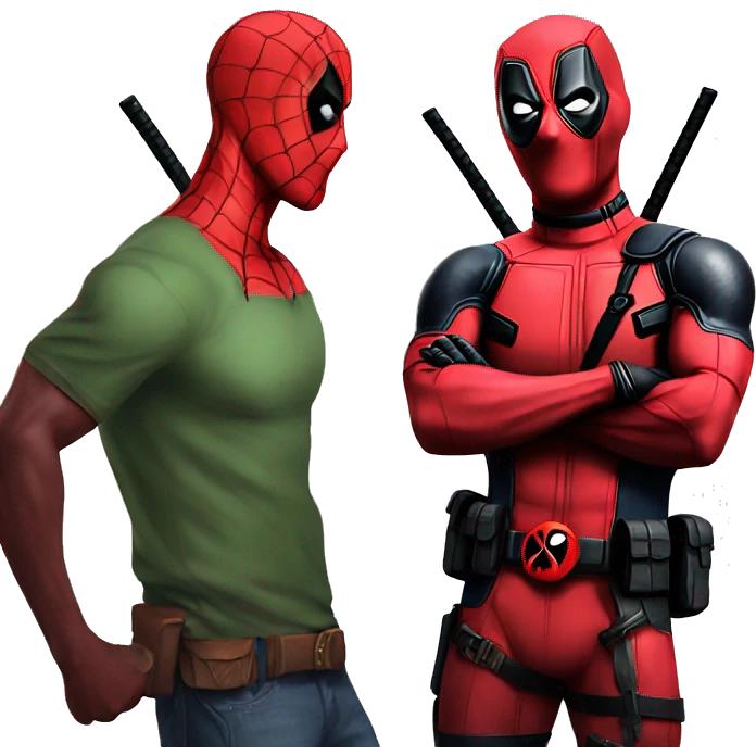 Deadpool with spiderman emoji