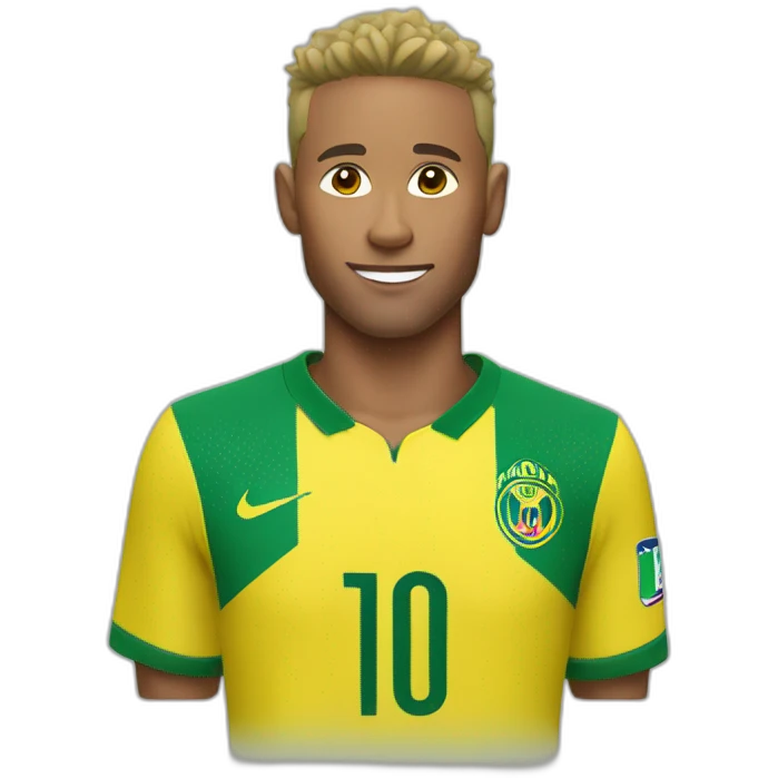 neymar wearing a yellow shirt with green collar emoji