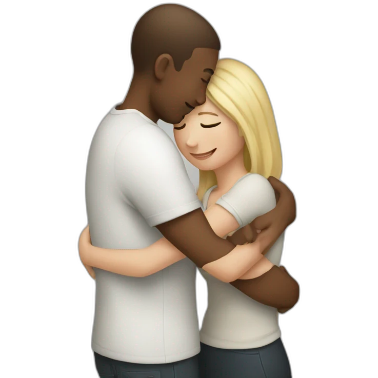 White lovers hug emoji