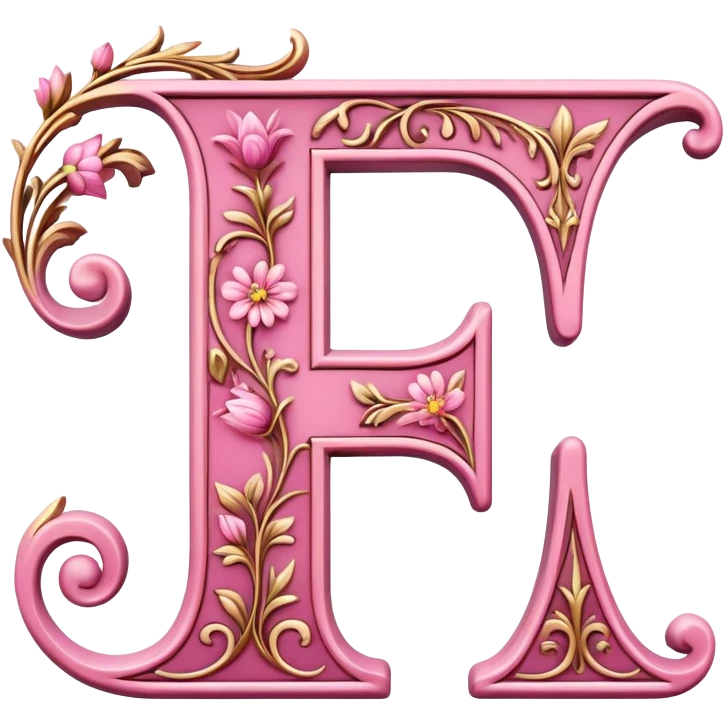 Pink, romantic, flowery, the letter “F” emoji