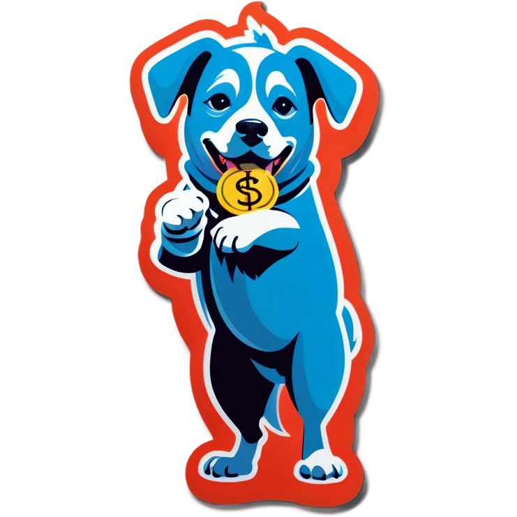 Dog winning money emoji