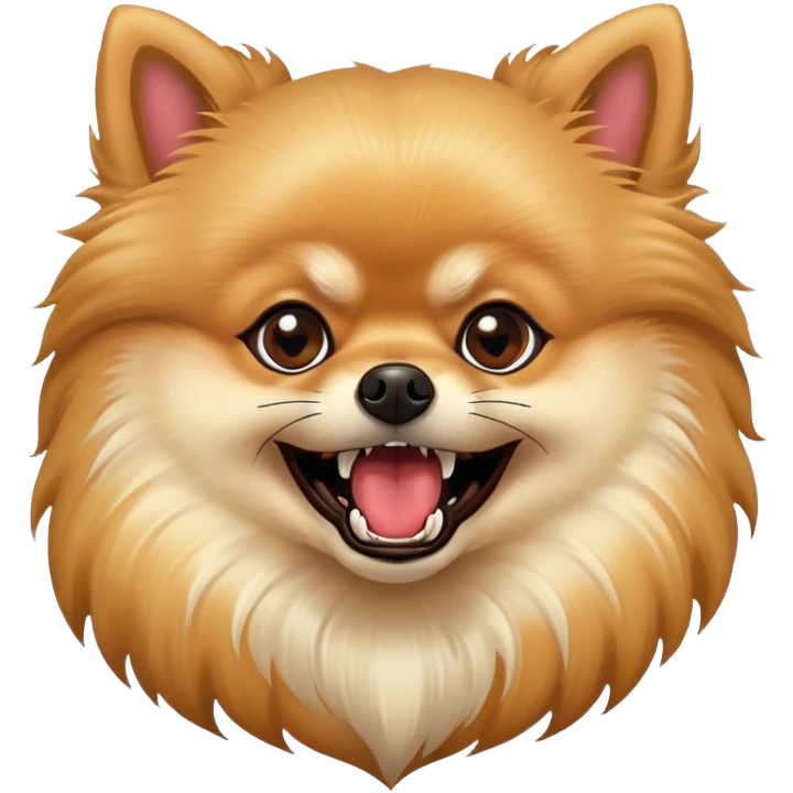realistic pomerania with fangs emoji