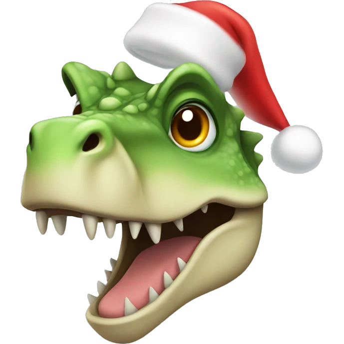 Dino in Santa hat emoji