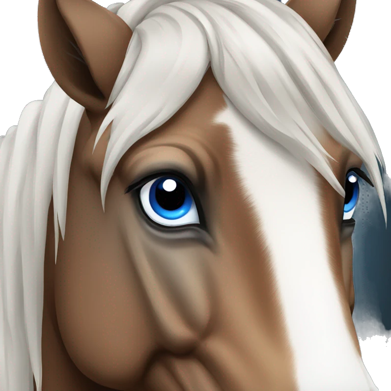 Noriker horse portrait with blue eyes. emoji