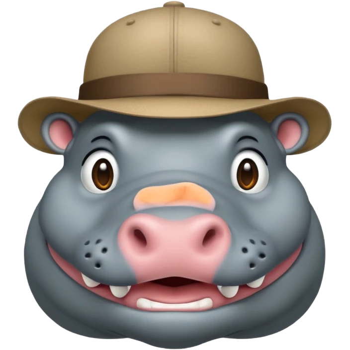 hipoptamus body wearing hat emoji