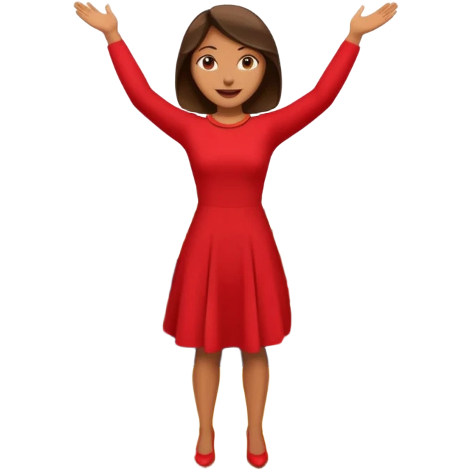 woman standing on a platform, rallying people emoji