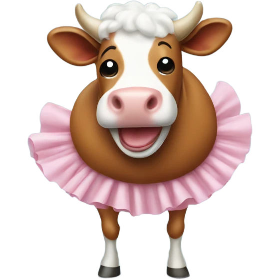 Laughing cow in a tutu emoji