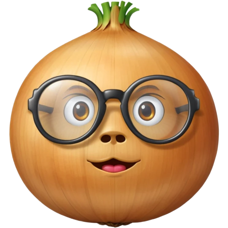 Onion with glasses emoji
