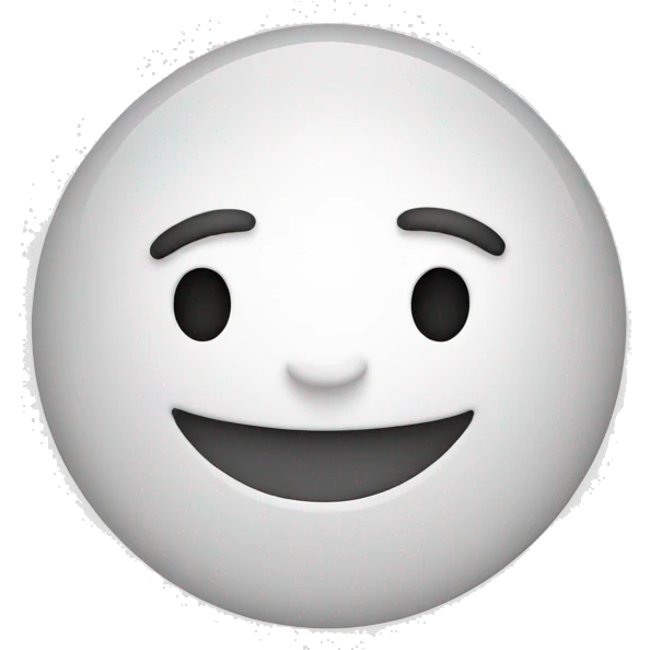 a white circle character smiling  emoji