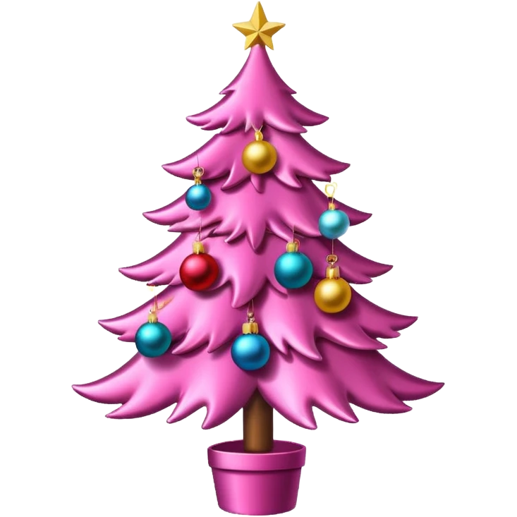 pink christmas tree emoji